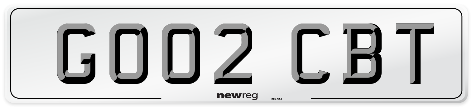 GO02 CBT Number Plate from New Reg